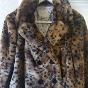 Short Leopard Faux Fur Jacket